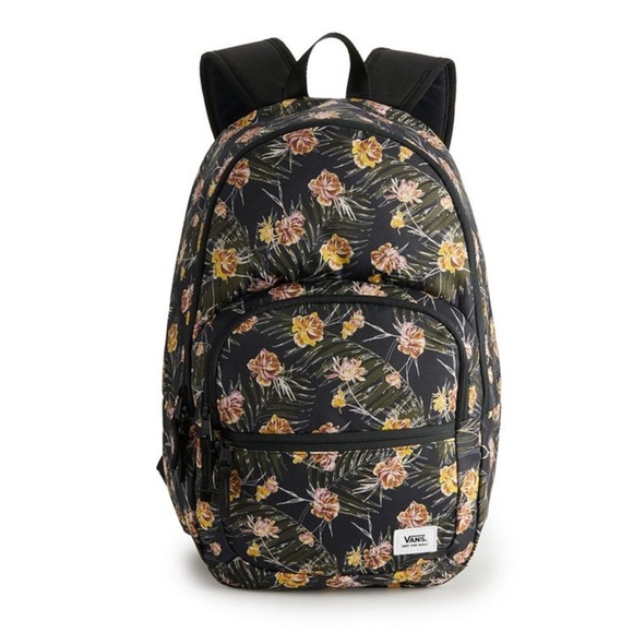 NWT Vans Ranged Black Floral Backpack - Picture 1 of 6